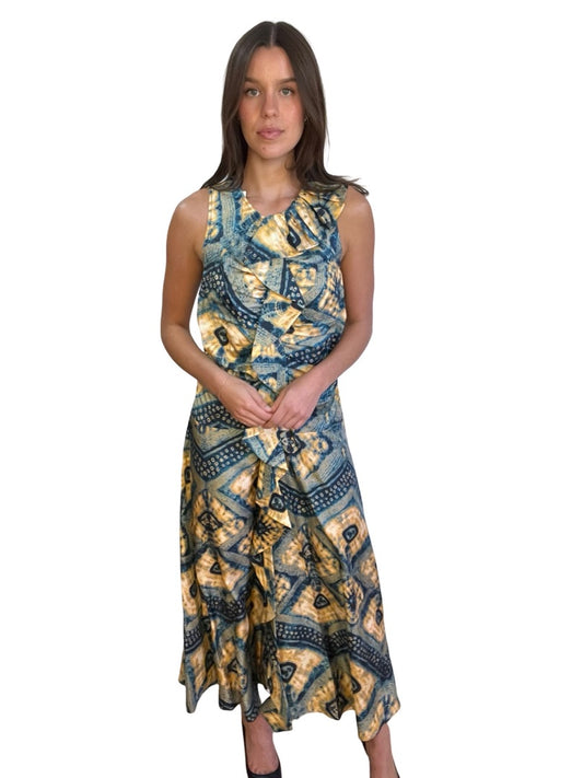 Ulla Johnson Orange / Green Ruffle Print Dress. Size: 10