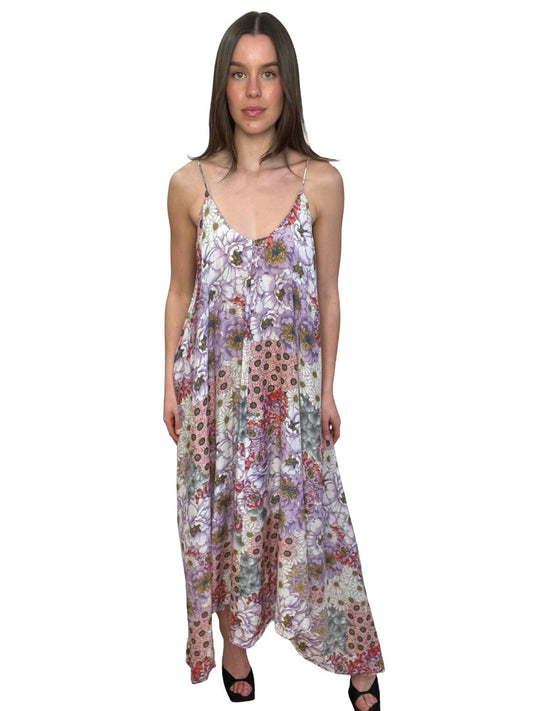 Zimmermann Purple / Multi-Colour Floral Print Strap Dress. Size: 2