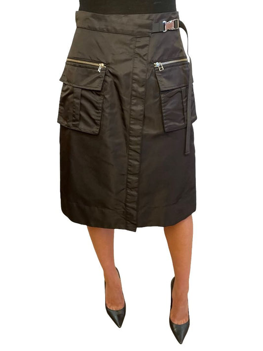 Staud Black Cargo Style Zip Skirt. Size: S