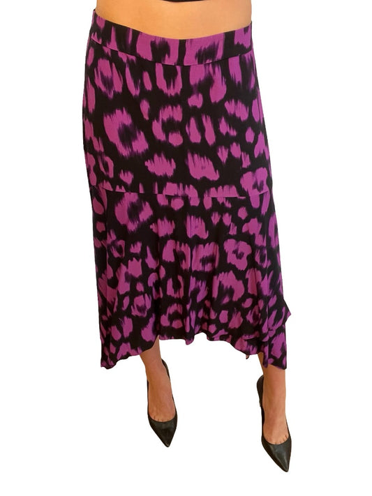 Husk Purple Leopard Skirt. Size: 12