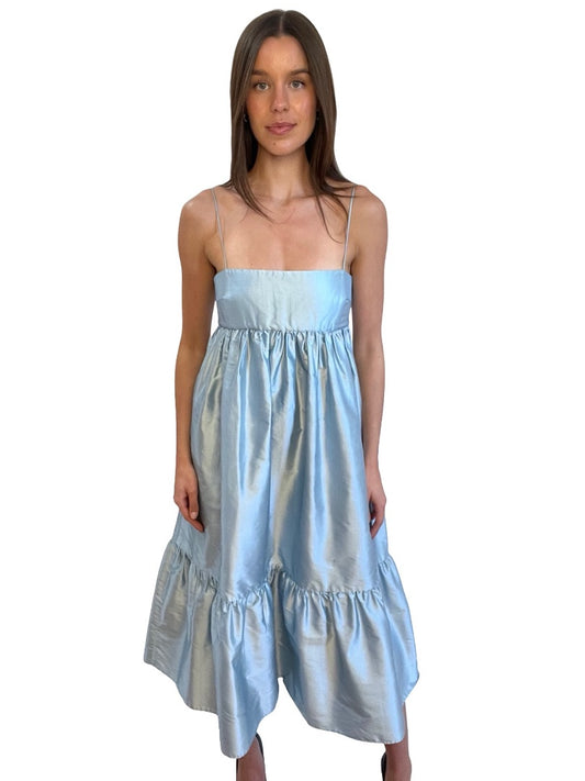 Baaby Blue Baby Doll Maxi Dress w Spegetti Straps. Size: Small