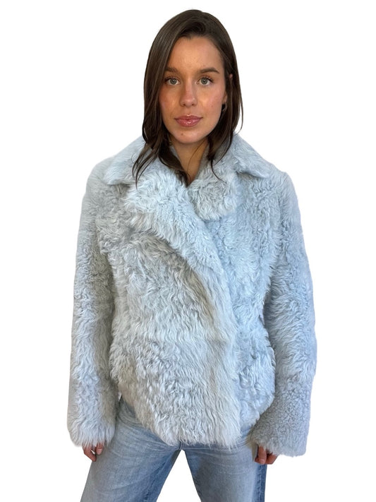 Scanlan Theodore Blue Lambskin Shearling Coat. Size: OS