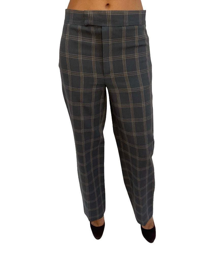 Scanlan Theodore Grey Wool Check Trousers. Size: 6