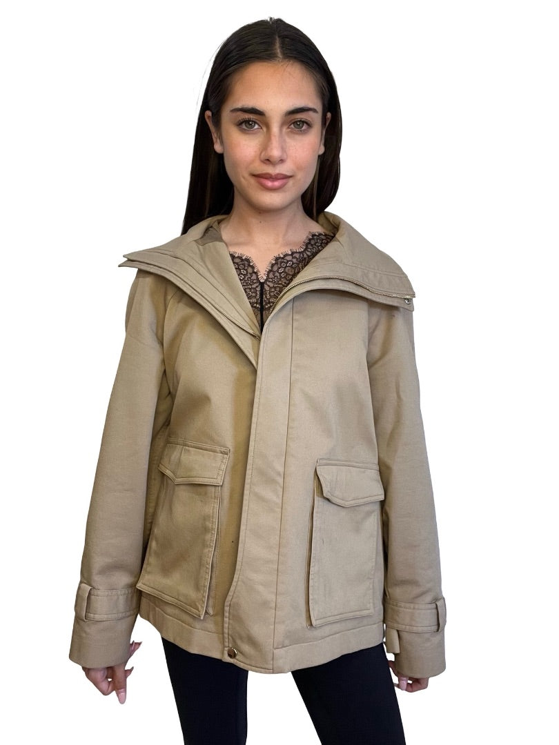 Scanlan Theodore Khaki Cotton Parka Jacket. Size: 8