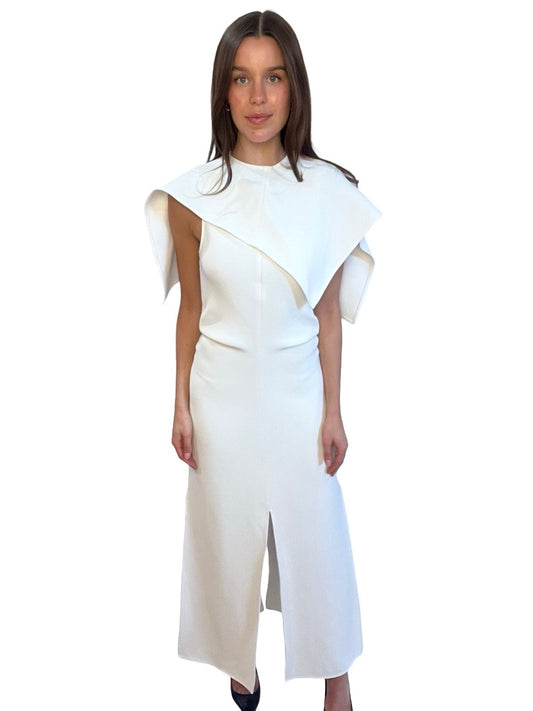 Proenza Schouler White Selene Dress in Bi-Stretch Suiting. Size: 4