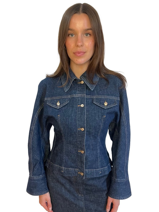 Scanlan Theodore Dark Blue Denim Jacket. Size: 8