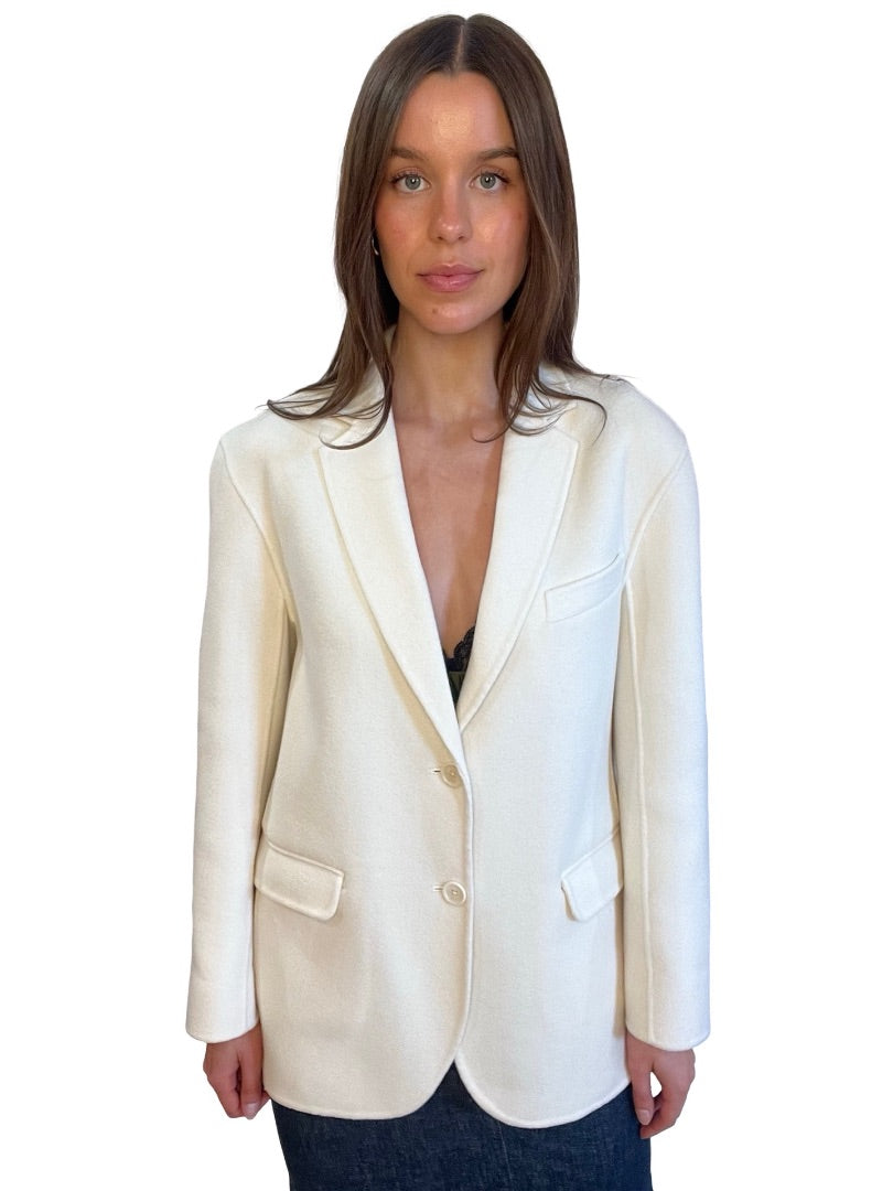 Anine Bing Cream Wool Blazer. Size: XS