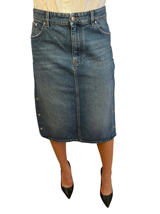 Stella McCartney Vintage Blue Denim Snap Button Skirt. Size: M