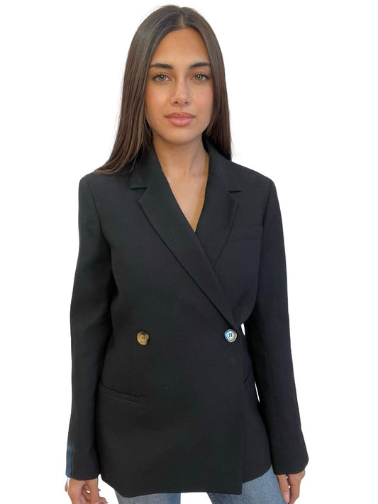 Anine Bing Black Double Breasted Blazer. Size: S-M