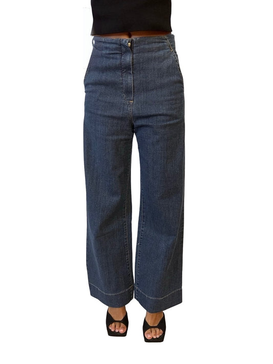 Scanlan Theodore Washed Indigo Wide Leg Jeans. Size: 6
