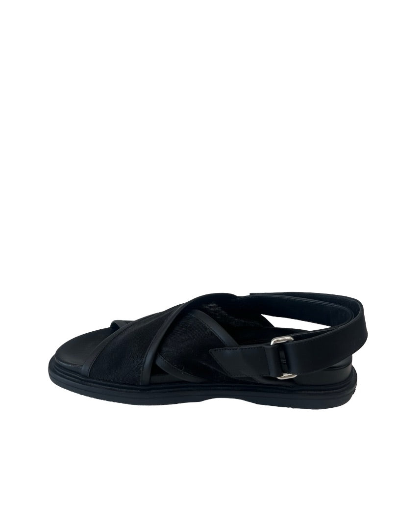 Marni Black Mesh Crossover Sandal. Size: 37