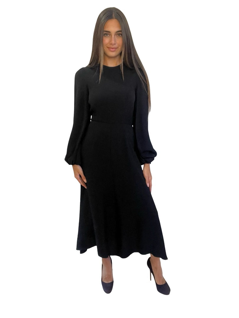 Zimmermann Black Long Puff Sleeve Maxi Dress. Size: 0