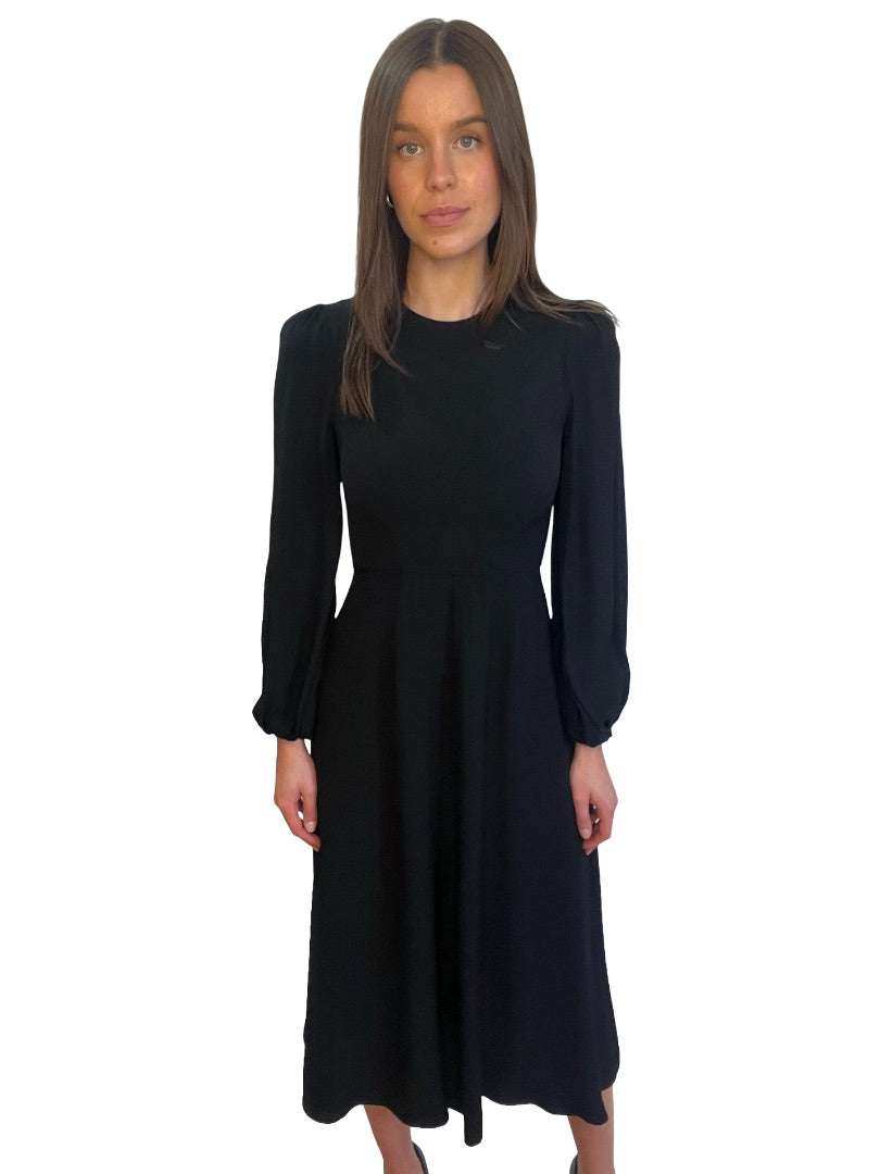 Zimmermann Black Long Puff Sleeve Maxi Dress. Size: 0