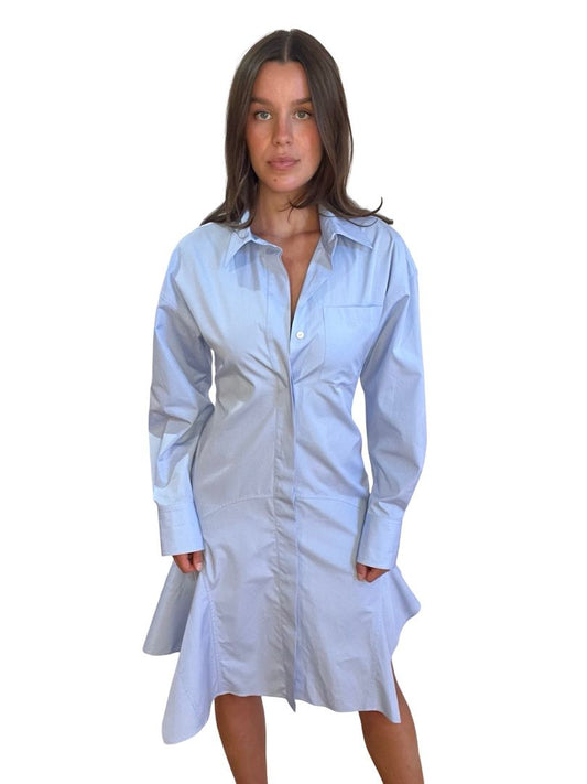 Stella McCartney Blue Shirt Dress w/ Stitch Detailing. Size: 38