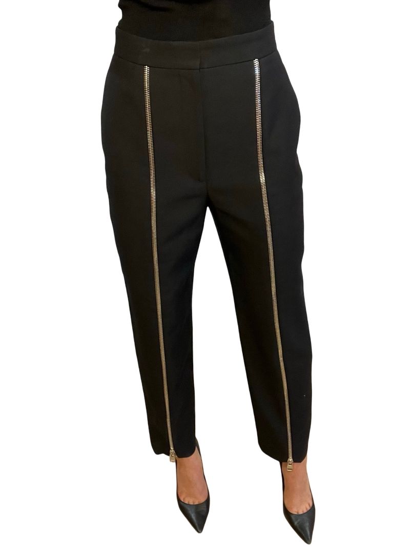 Alexander McQueen Black Zipper Pants. Size: 42