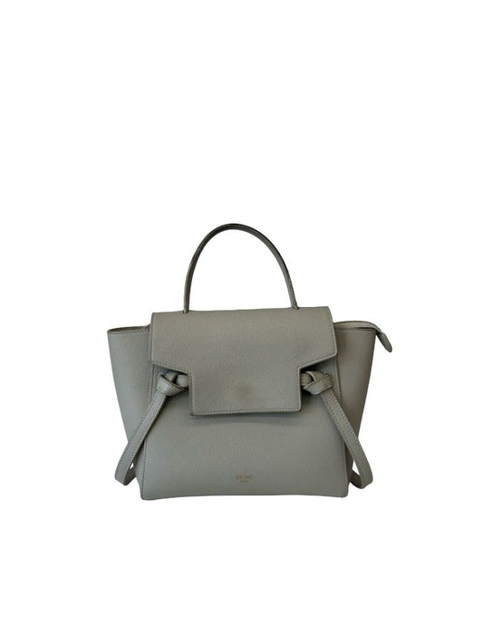 Celine Sage Green Leather Mini Belt Bag.