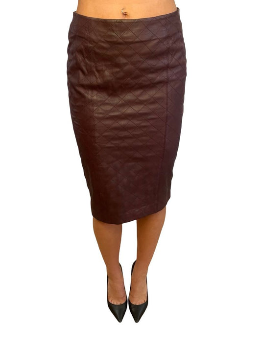 West 14th Burgundy Leather Skirt. Size: M