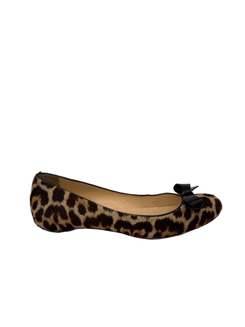 Christian Louboutin Leopard Ballet Flats W Bow. Size: 37.5