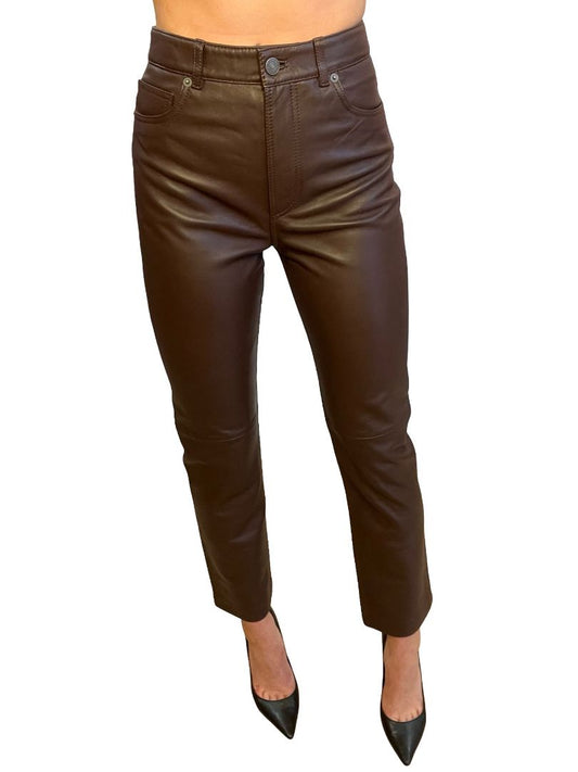 Reformation Brown Veda Leather Pants. Size: 2