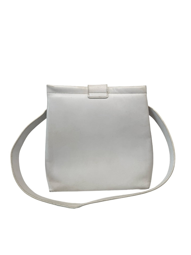 Salvatore Ferragamo White Shoulder Bag.