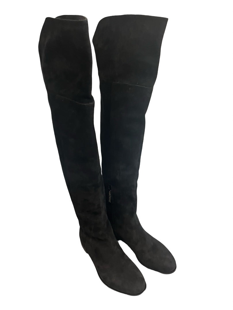 Jimmy Choo Black Over-The-Knee Suede Boots. Size: 38.5