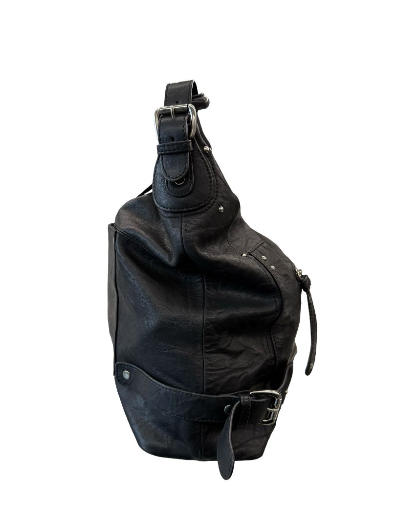 R.M. Williams Black Hobo Leather Bag.