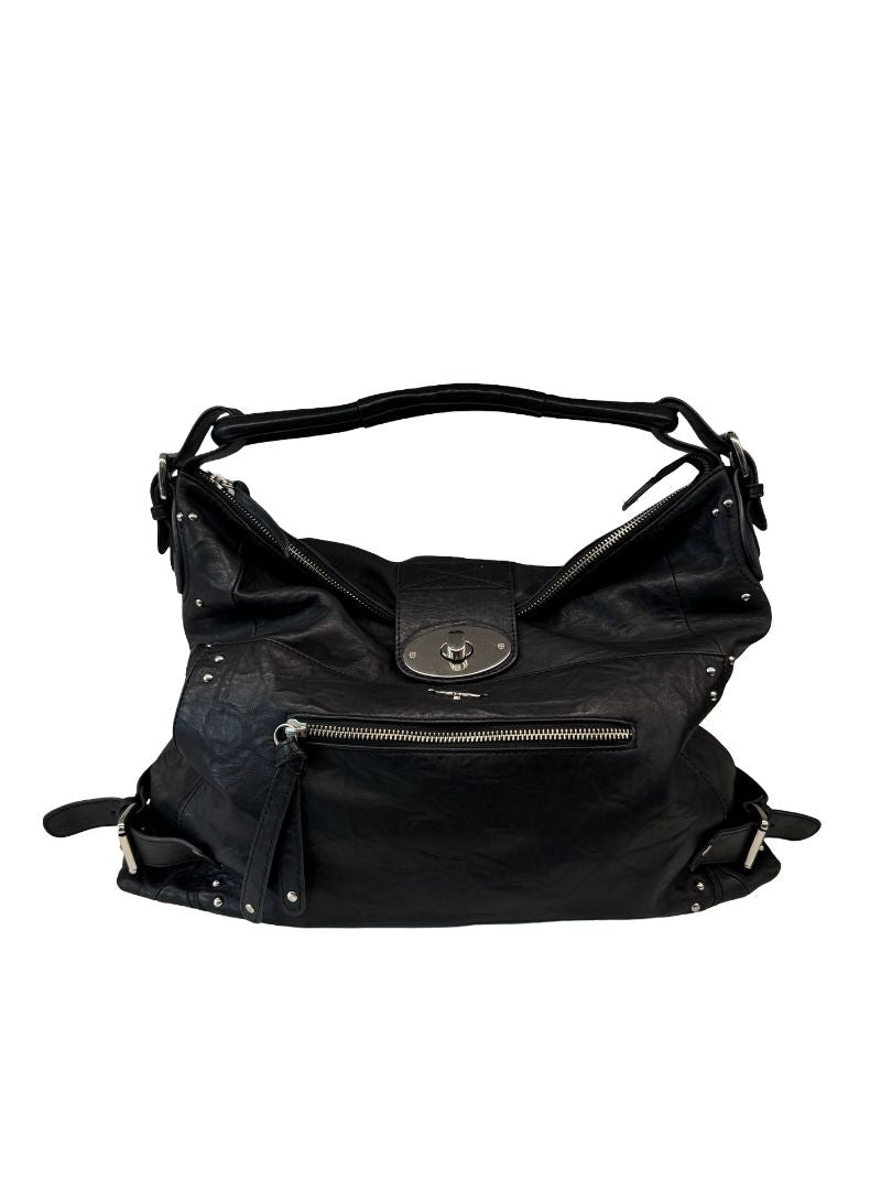 R.M. Williams Black Hobo Leather Bag.