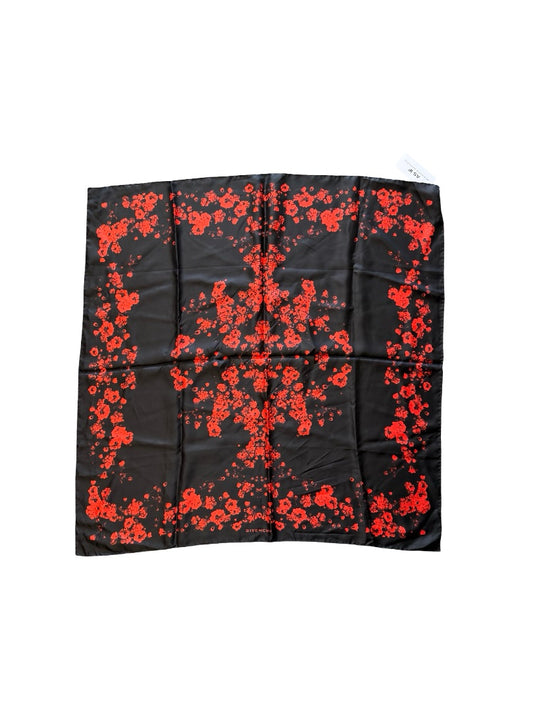 Givenchy Black/Red Silk Scarf. Size: 87cm x 87cm