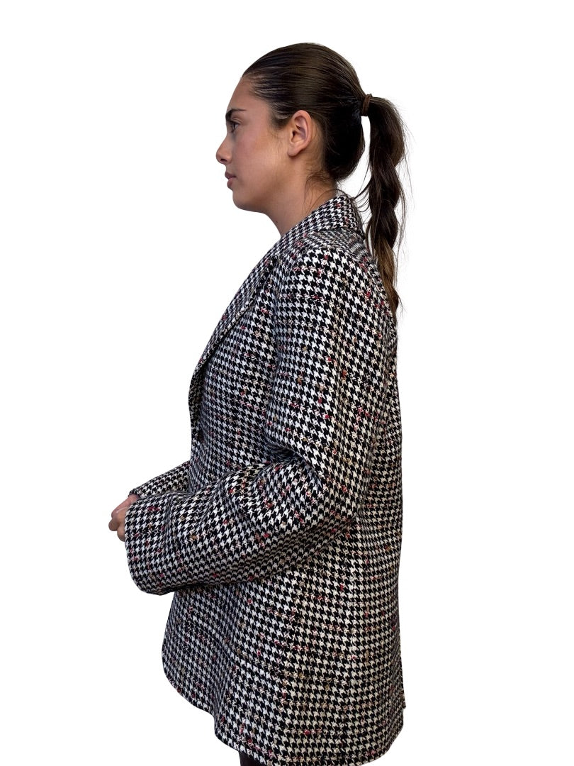 Scanlan Theodore Black / White Houndstooth Blazer. Size: 10