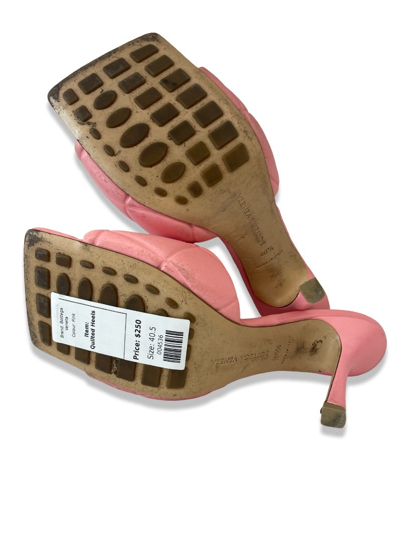 Bottega Veneta Pink Quilted Heels. Size: 40.5