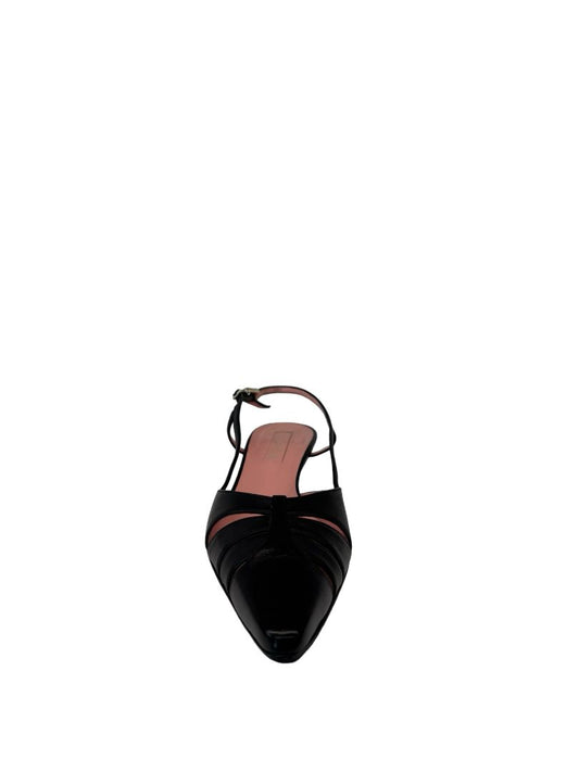 Escada Black Leather Slingback Heel. Size: 38.5