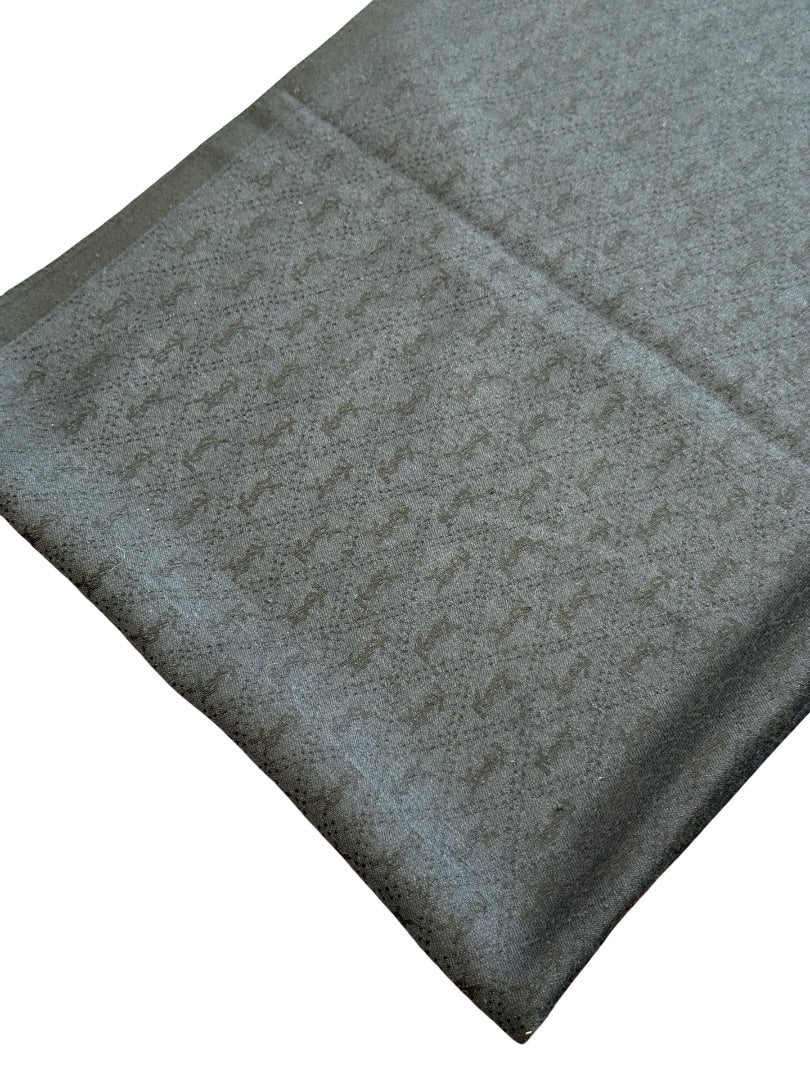 Saint Laurent Navi/Black Monogram Jacquard Scarf. Size: 170cm x 64cm