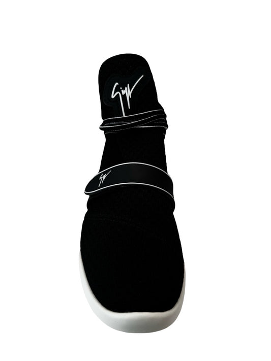 Giuseppe Zanotti Black Knit Velcro Runners w White Sole. Size: 41