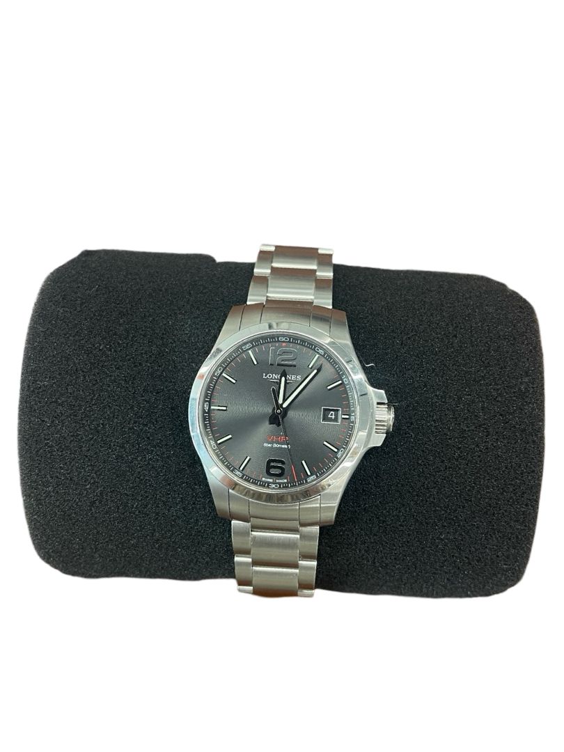 Longines Silver Original Conquest V.H.P Perpetual Black Dial Men's Watch. Size: L3.716.4