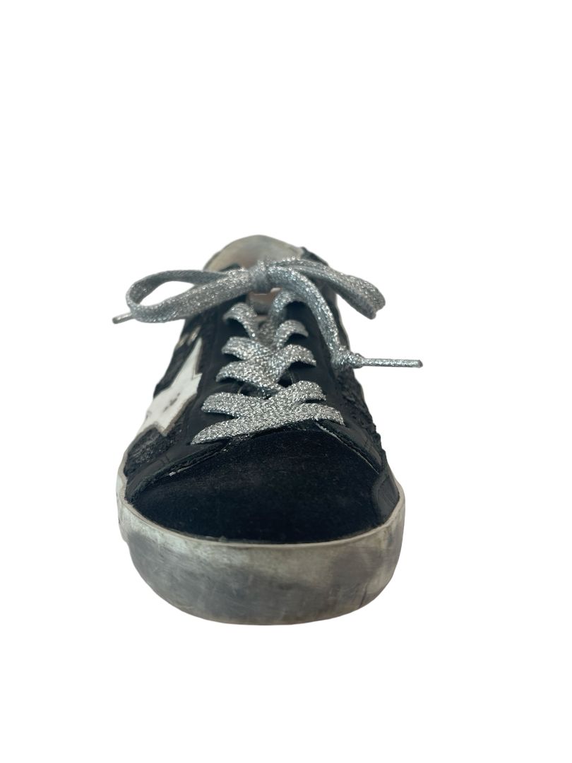 Golden Goose Black Super-Star Sneakers. Size: 36