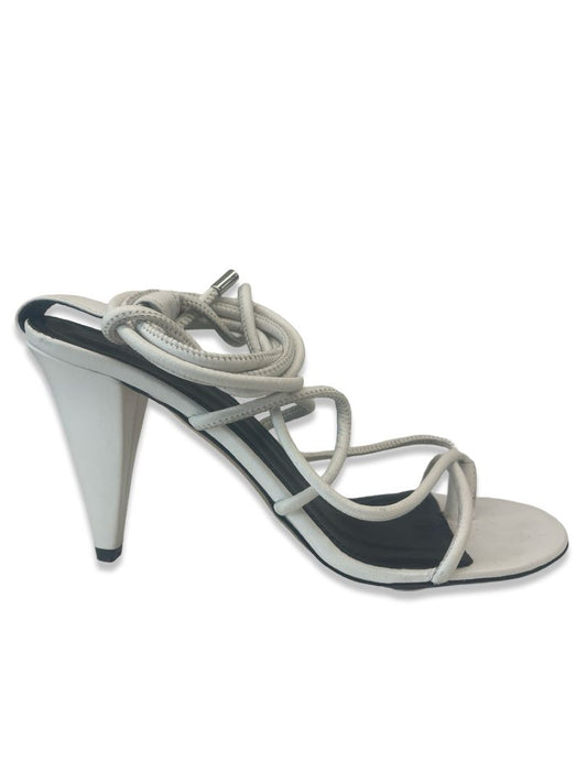 Isabel Marant White Strappy Open- Toe Heels. Size: 38