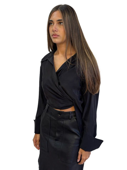 Gauge 81 Black Silk Shirt. Size: XS