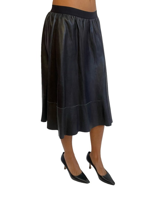 Scanlan Theodore Navy Leather Skirt. Size: 10