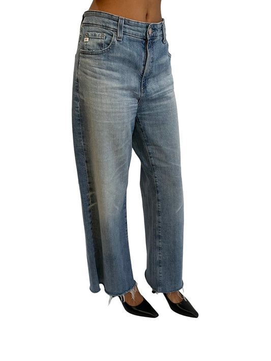 AG Jeans Light Blue Wash Wide Leg Crop Jeans. Size: 27