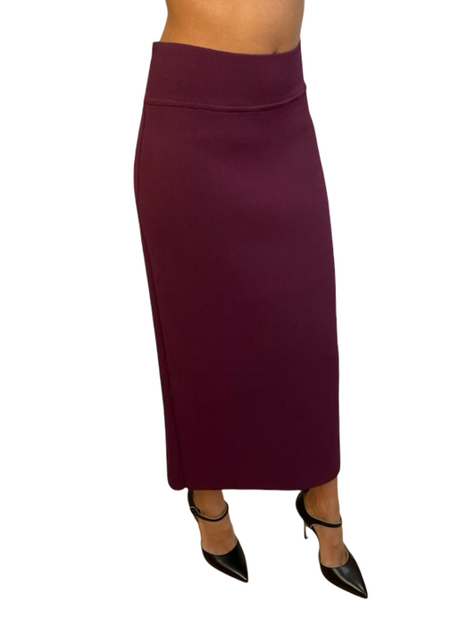 Scanlan Theodore Purple Crepe Knit Skirt. Size: L