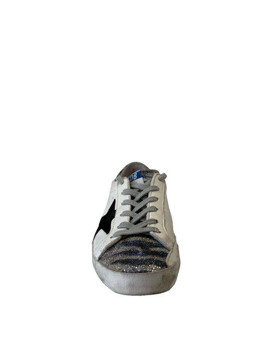 Golden Goose White Star Glitter Sneakers. Size: 36