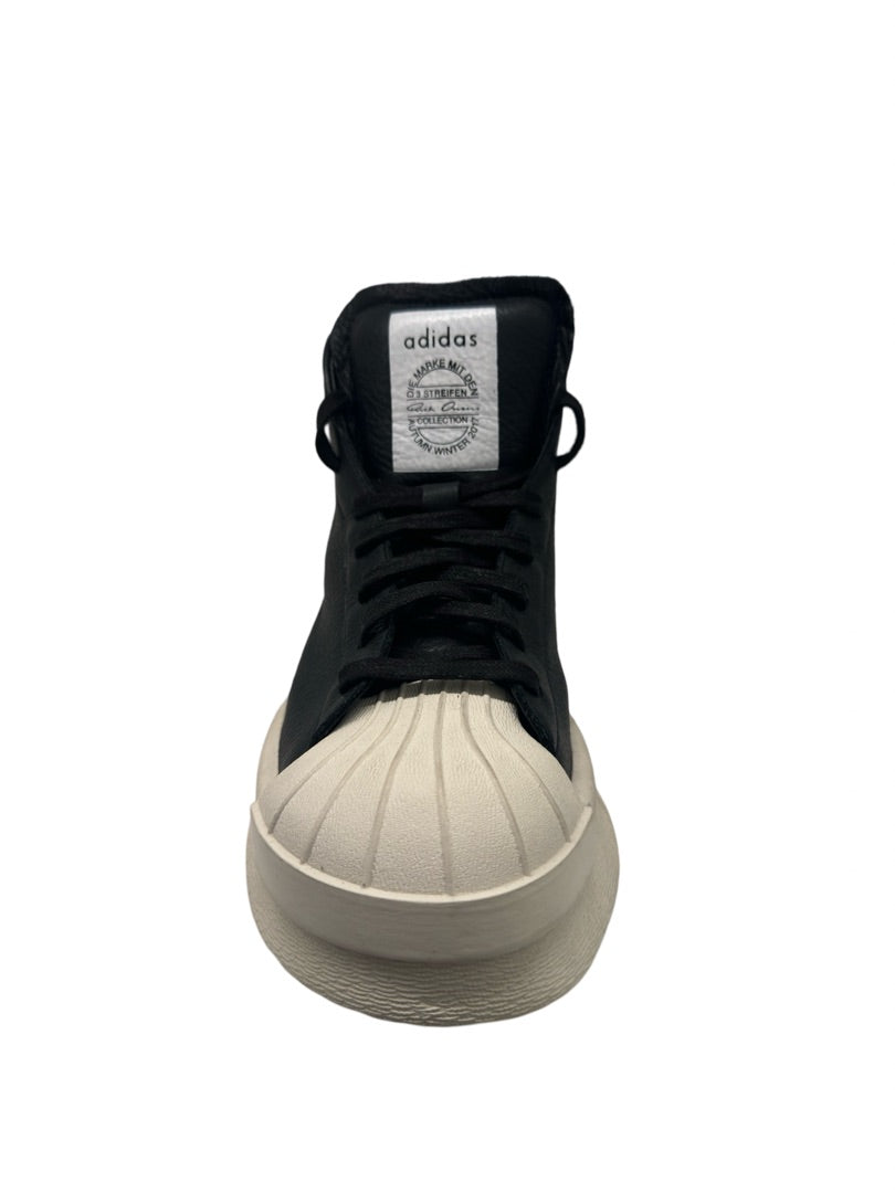 Rick Owens Black & White Adidas Platform Sneakers. Size: 36.5