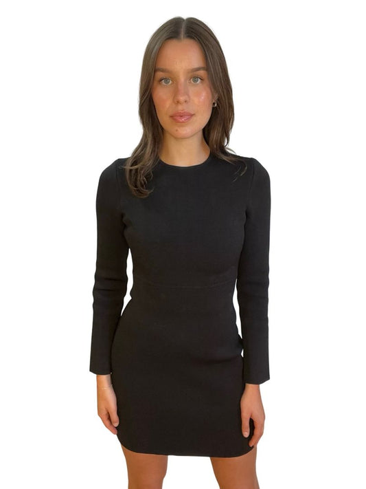 Scanlan Theodore Black Crepe Knit Dress. Size: XS