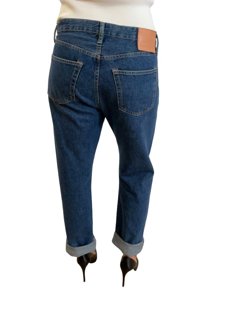 Acne Studios Blue Button Up Straight Leg Jeans. Size: 33