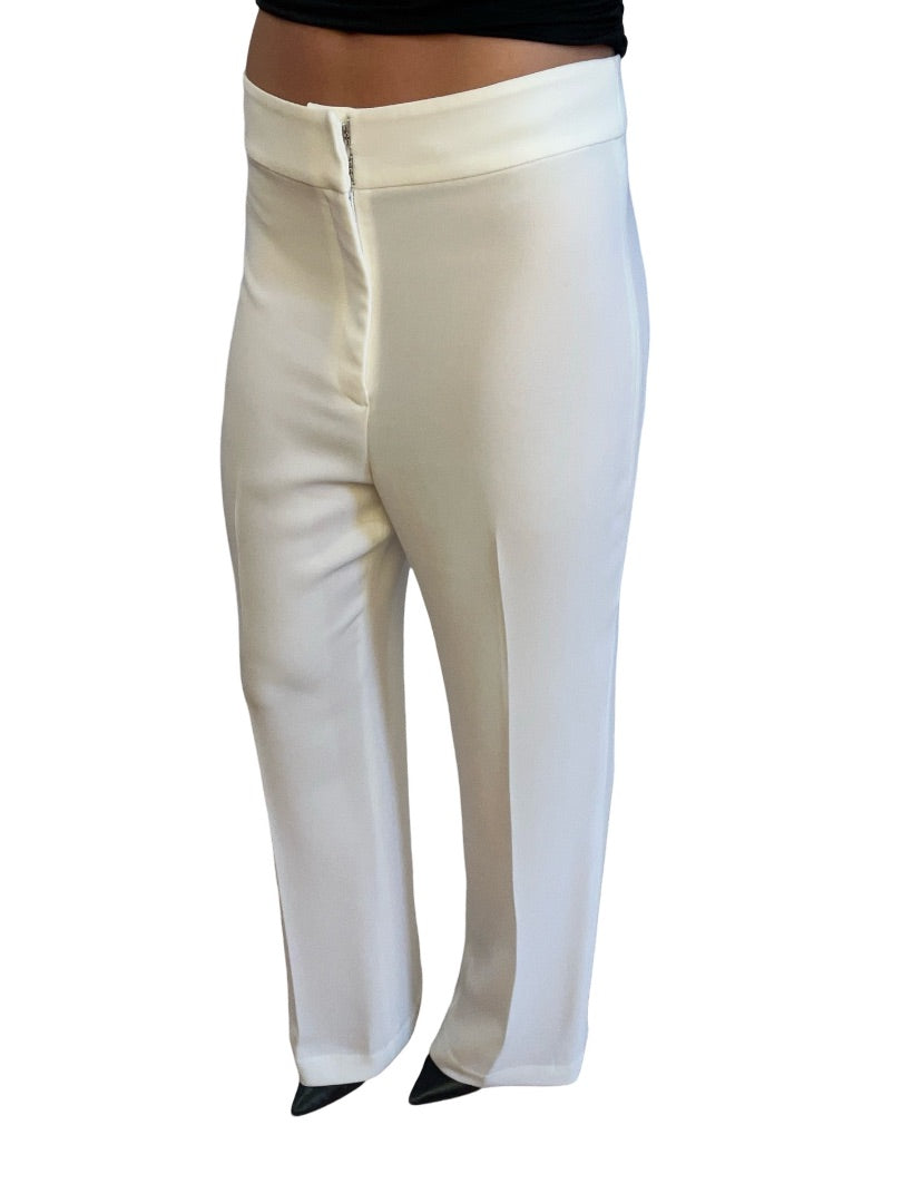 Carla Zampatti White High Waist Pant. Size: 10