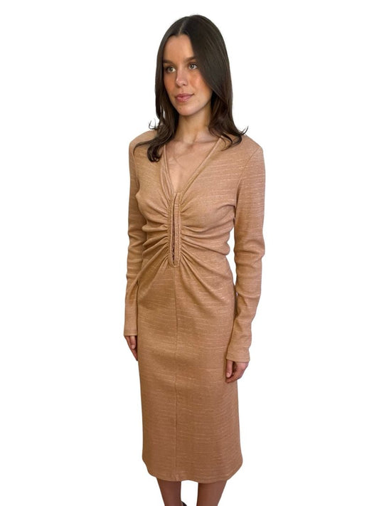 Viktoria & Woods Brown Lifeline Dress w Eyelet Bust Feature & Long Sleeve. Size: 3