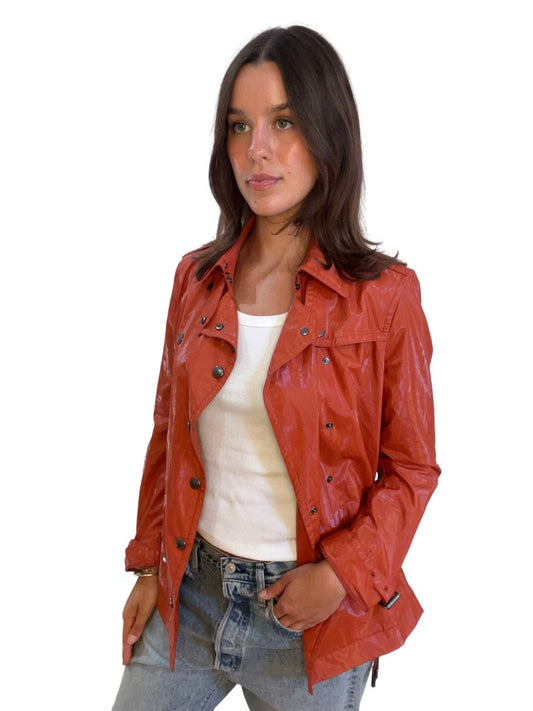 Burberry Brit Orange Rain Jacket. Size: 10