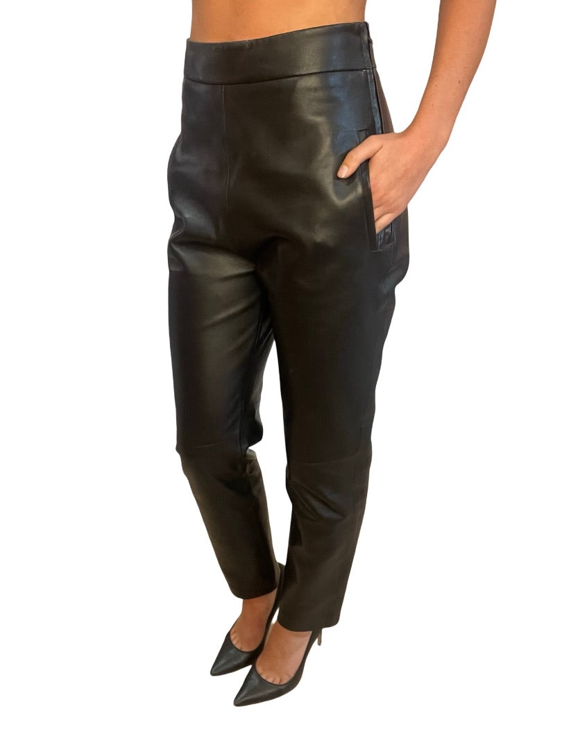 Scanlan Theodore Black Leather Pants. Size: 8