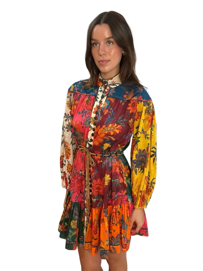 Zimmermann Multi-Colour Ginger Lantern Mini Dress. Size: 1