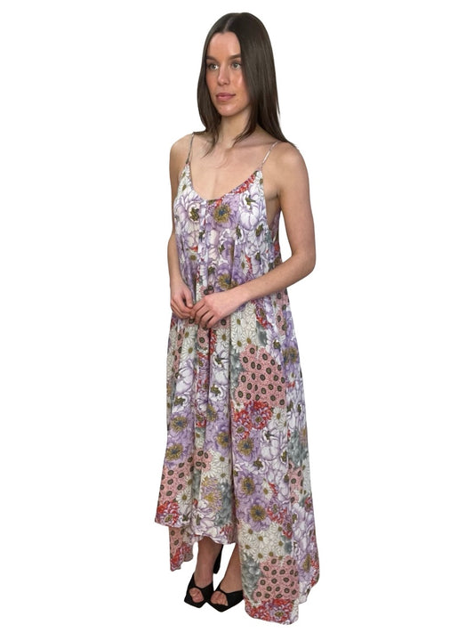 Zimmermann Purple / Multi-Colour Floral Print Strap Dress. Size: 2